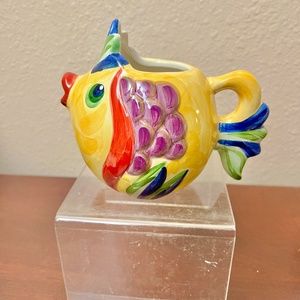 Under The Sea Fish Colorful Pitcher Hand Painted Tops Gallery 6" x 6'
